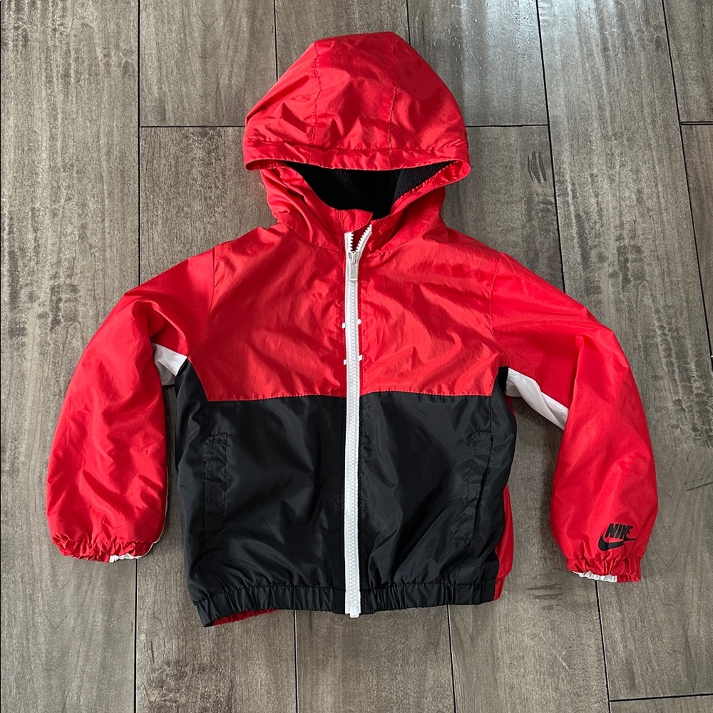 GUC Boys 3T Nike Fleece lined Jacket Red, White, Black